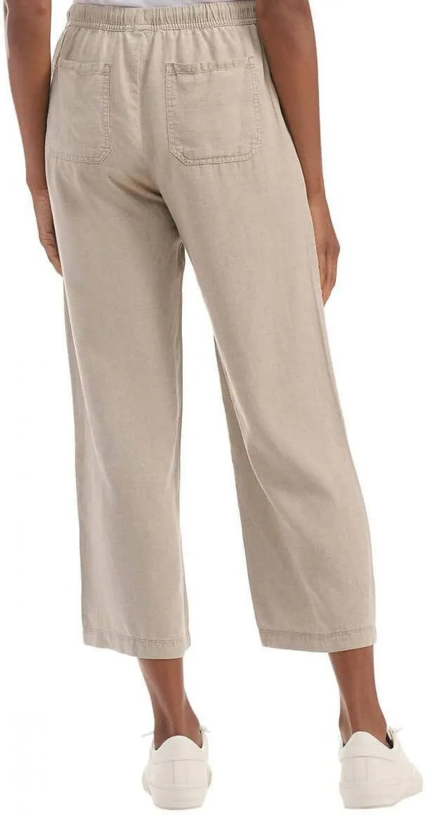 Splendid Women's Linen Blend Cropped Wide Leg Drawstring Pant 1767950 Brown L