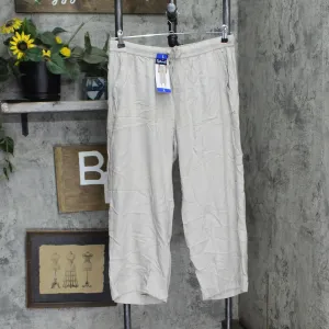 Splendid Women's Linen Blend Cropped Wide Leg Drawstring Pant 1767950 Brown L
