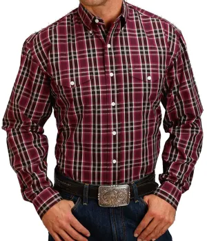 Stetson© Men's Plaid Satin Stitch Shirt