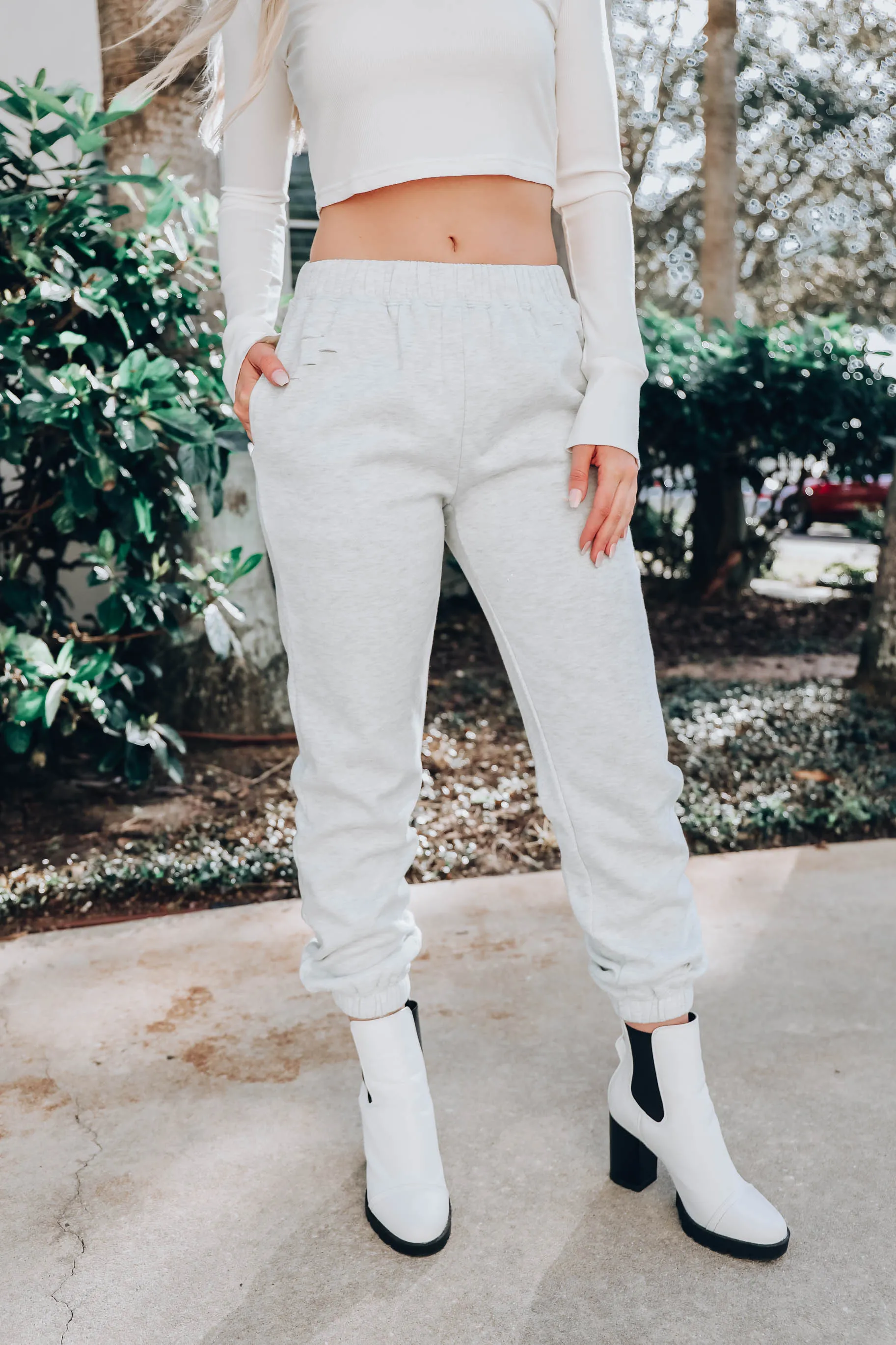 Stress No More Laser Cut Joggers