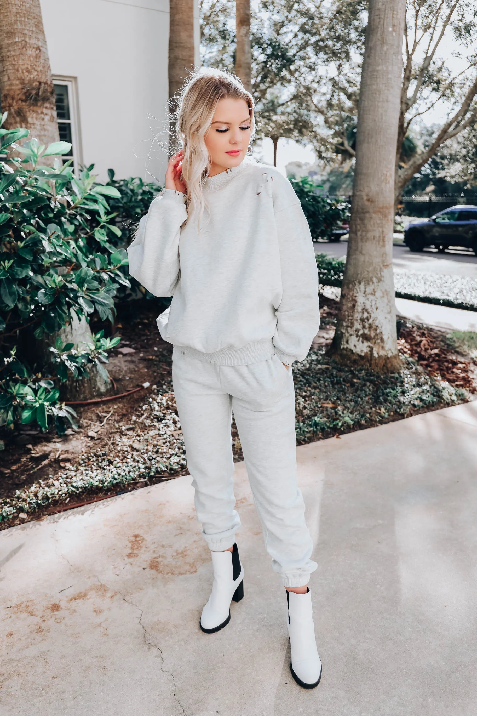 Stress No More Laser Cut Joggers