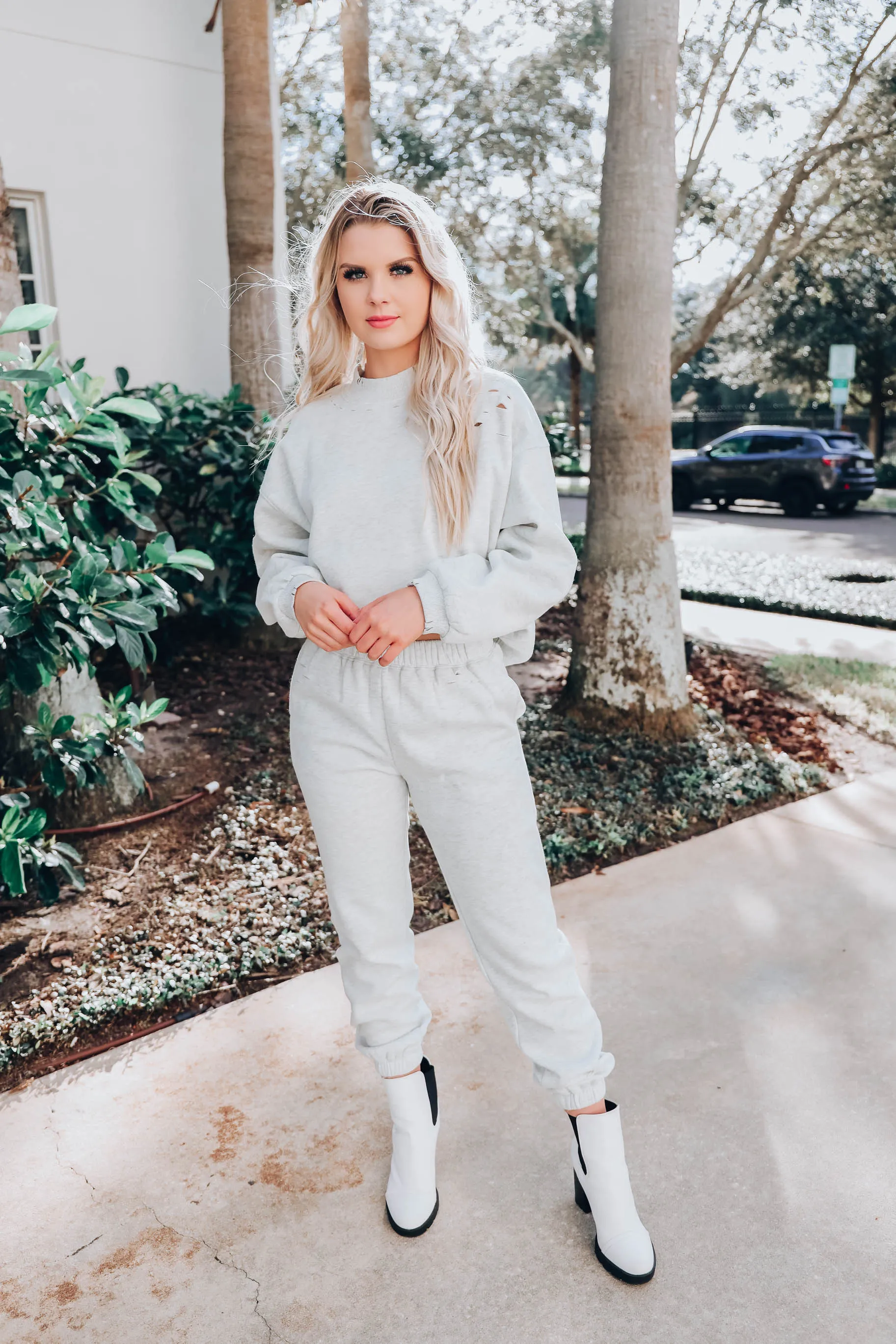 Stress No More Laser Cut Joggers