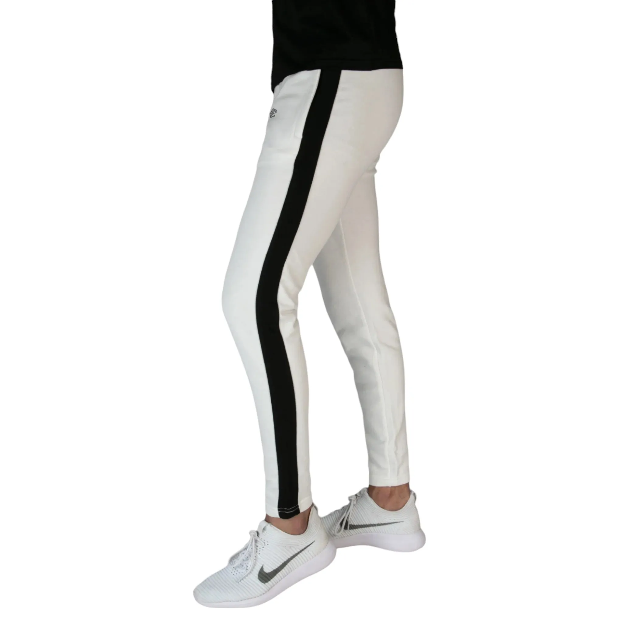 Tech Pants - White Bottoms with Black Panels