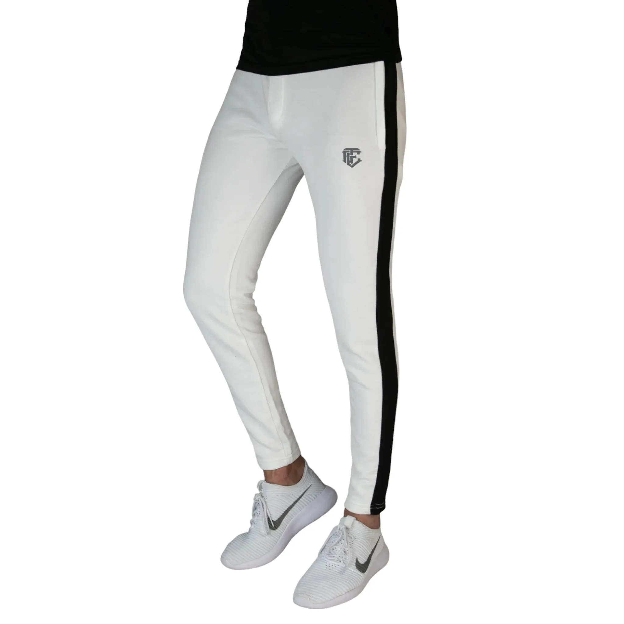 Tech Pants - White Bottoms with Black Panels