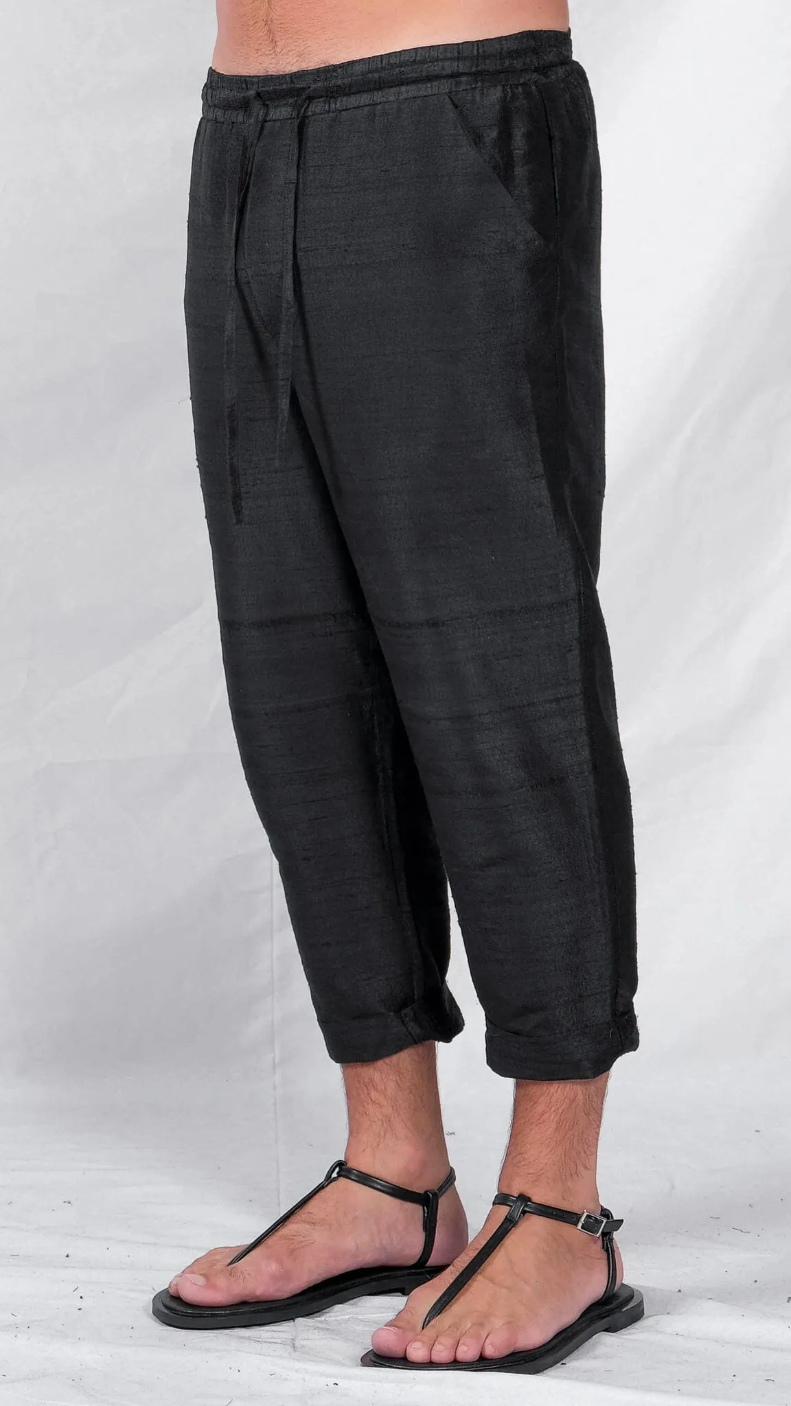 Textured Silk Pants