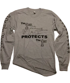 The 2nd Protects The 1st Long Sleeve Tee | Grey