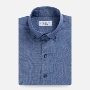 The Navy Barretto Cotton Linen Custom Shirt