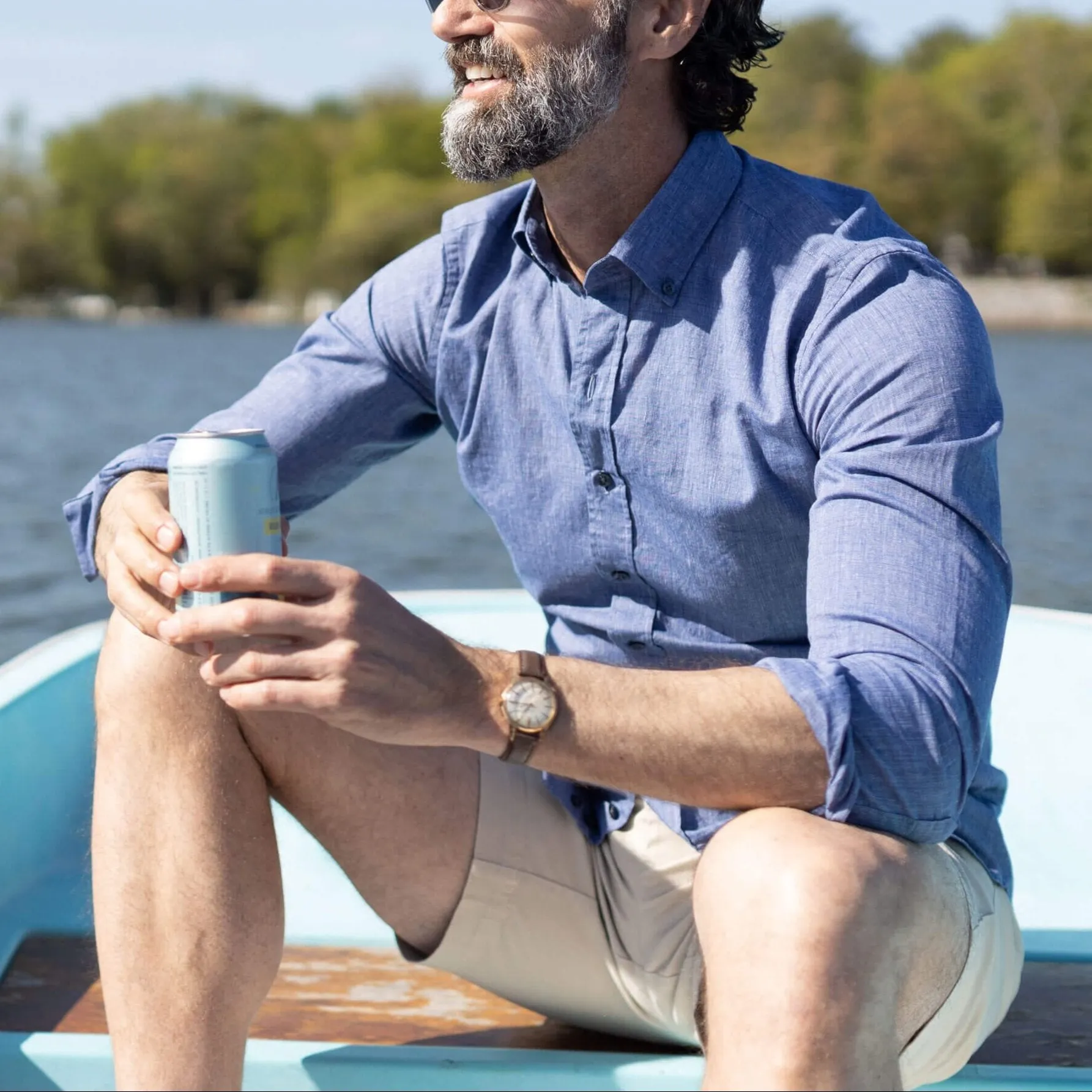 The Navy Barretto Cotton Linen Custom Shirt
