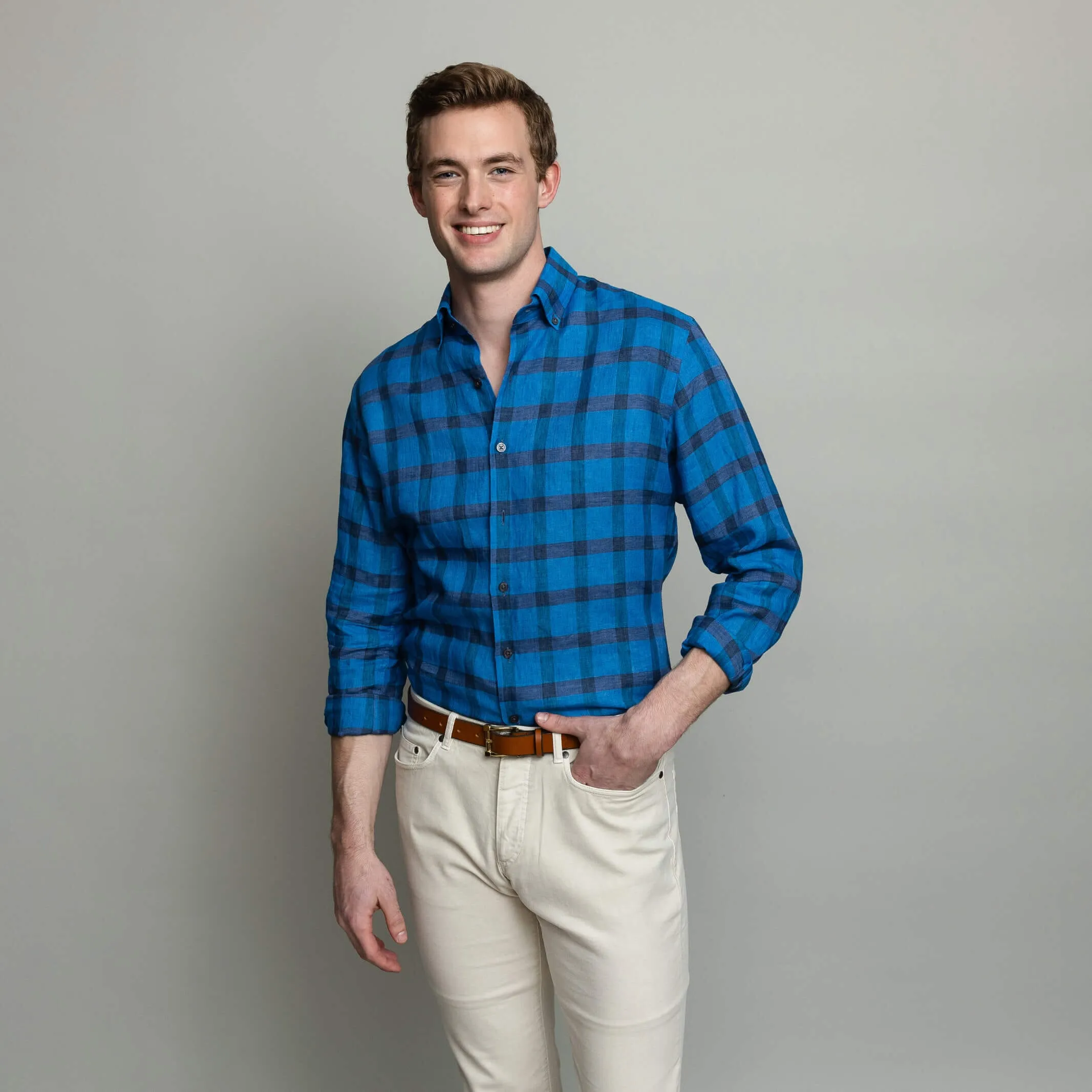 The Sapphire Reardon Linen Check Custom Shirt
