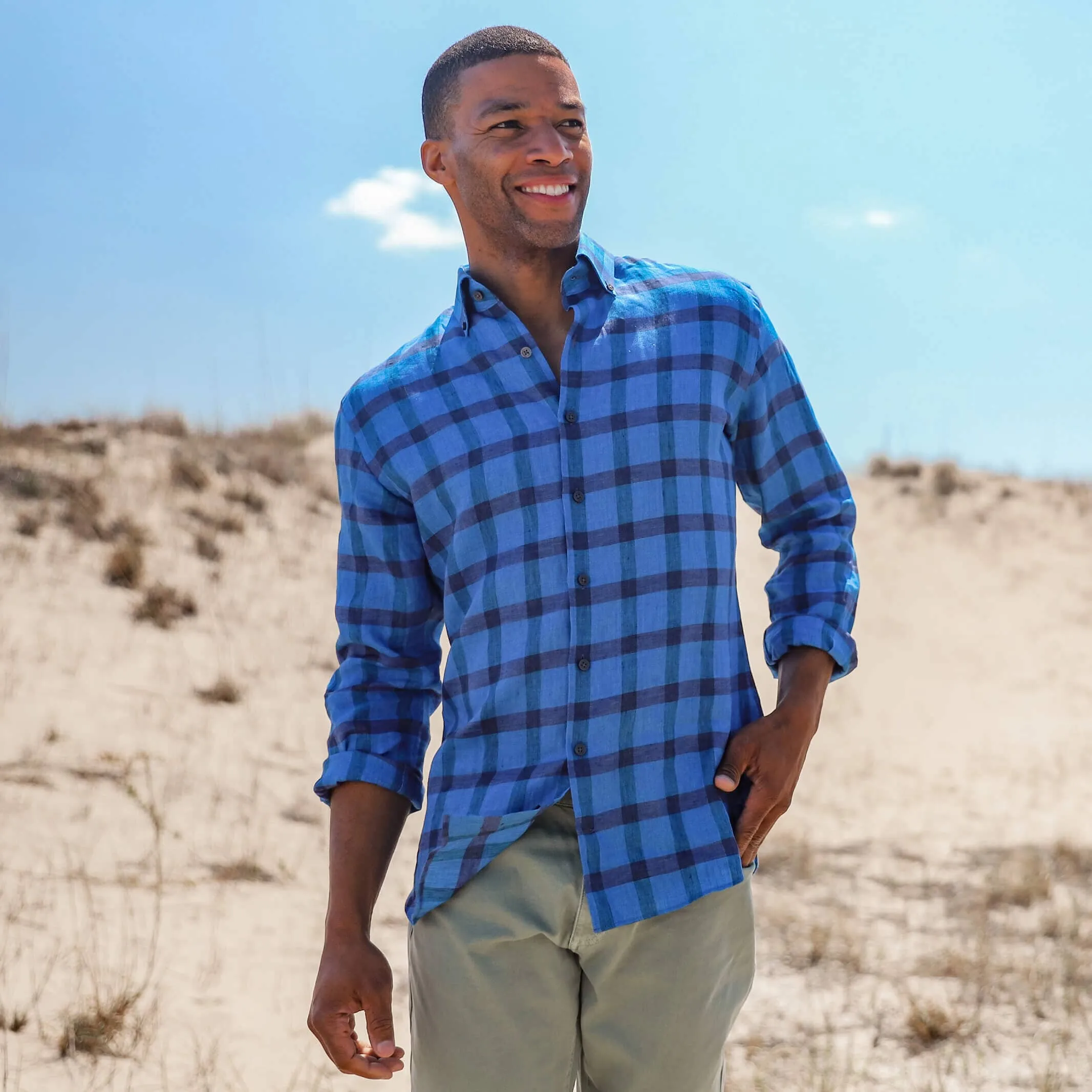 The Sapphire Reardon Linen Check Custom Shirt