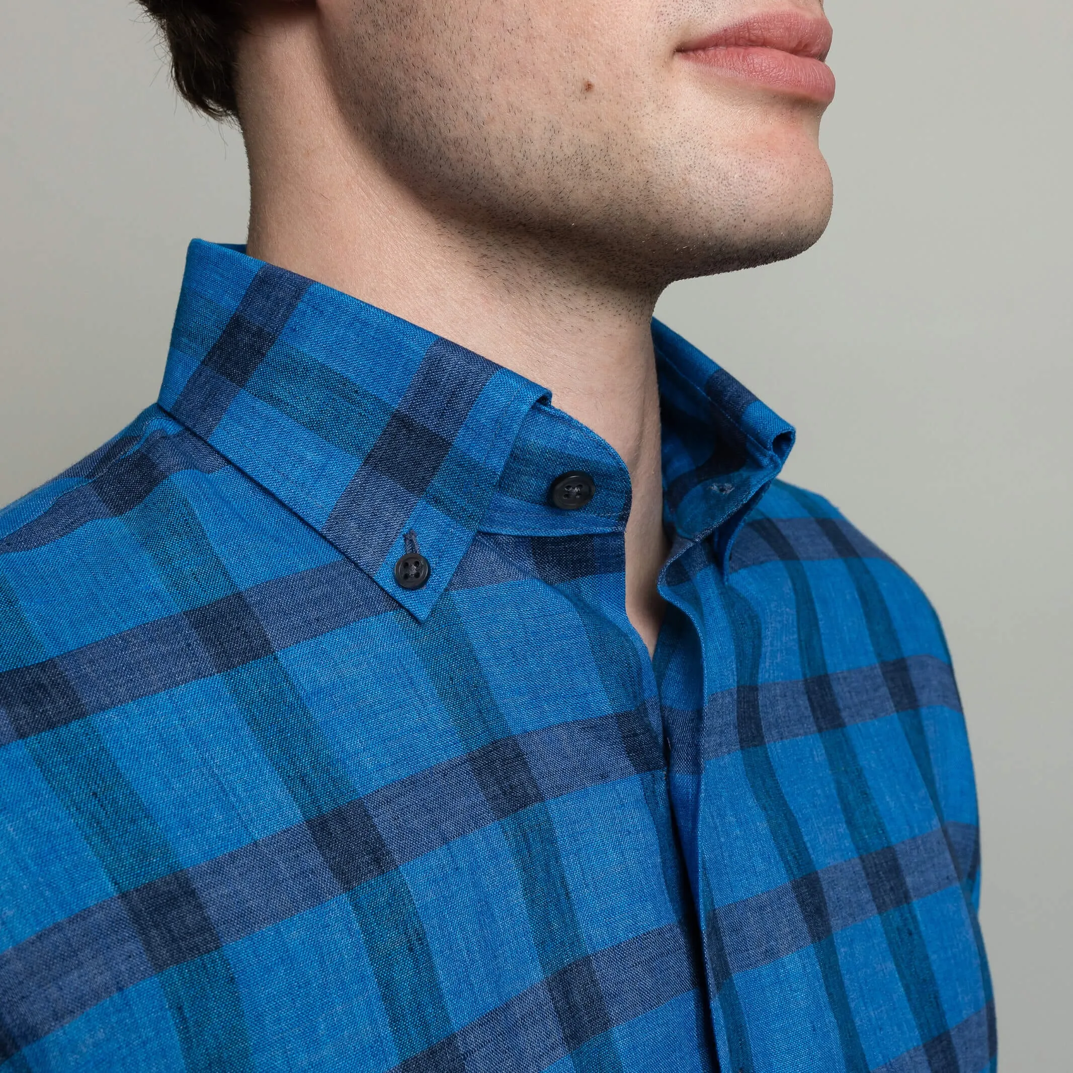 The Sapphire Reardon Linen Check Custom Shirt