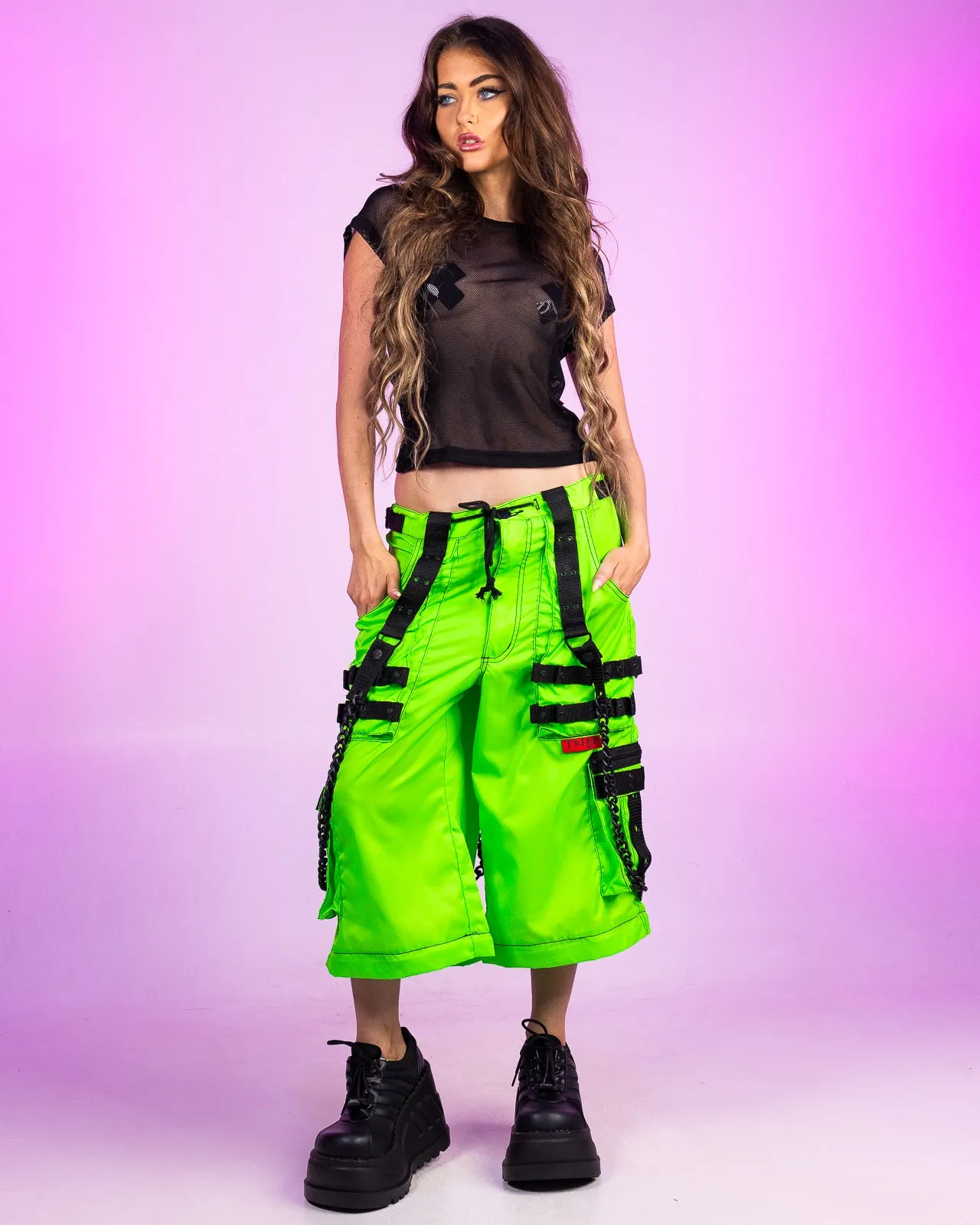 Tripp NYC Zip-Off Lime Space Out Pants