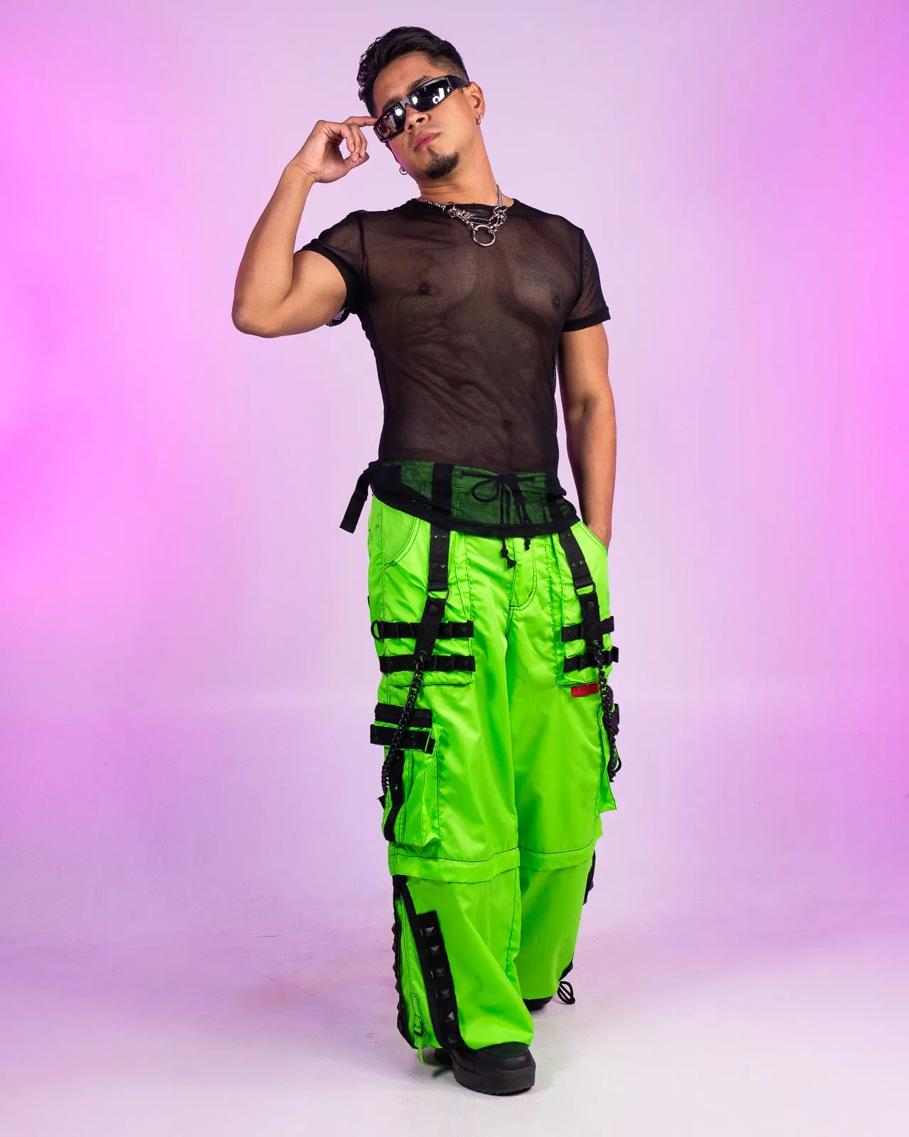 Tripp NYC Zip-Off Lime Space Out Pants