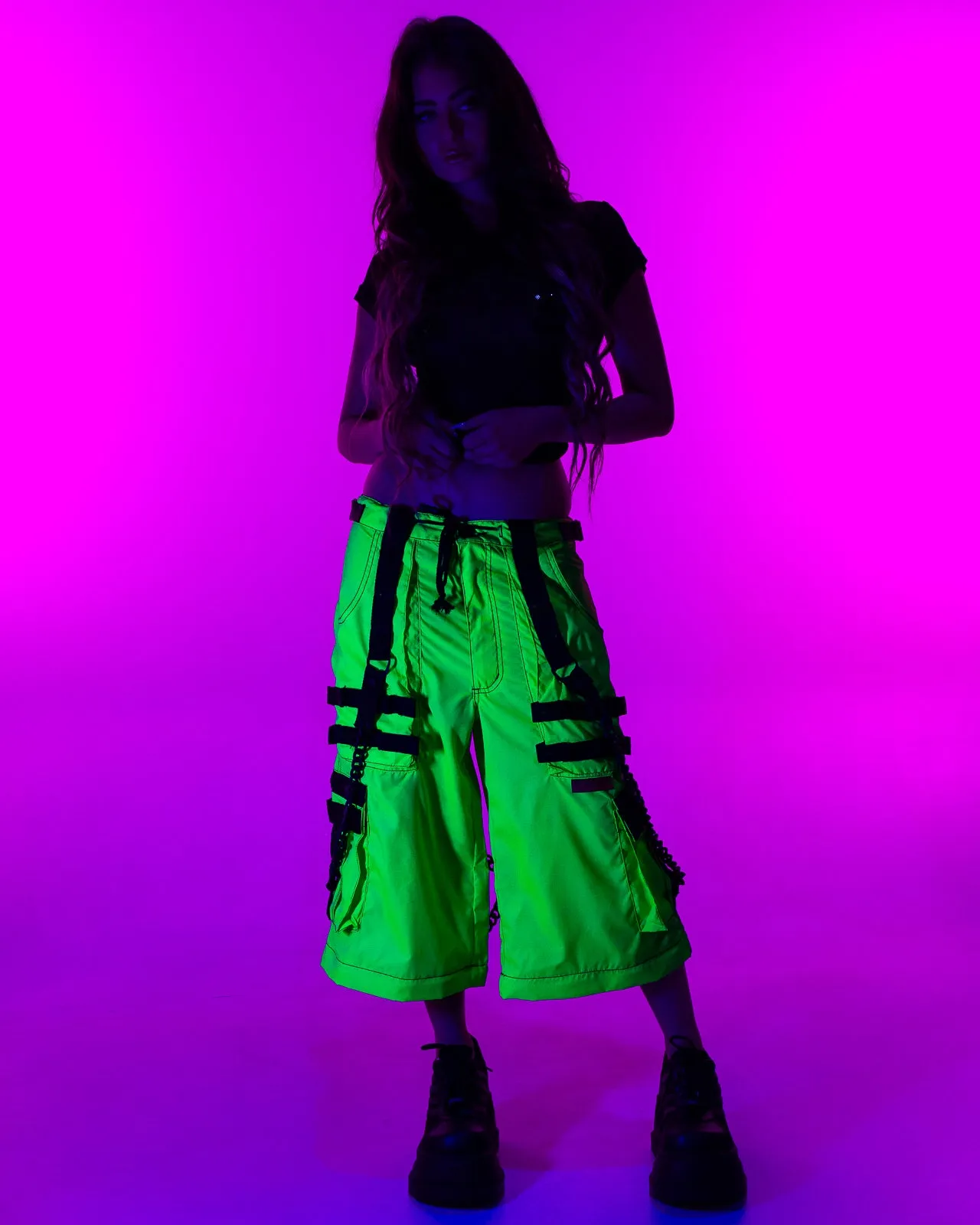 Tripp NYC Zip-Off Lime Space Out Pants
