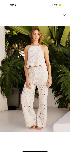 Two Tone Natural Crochet Pants