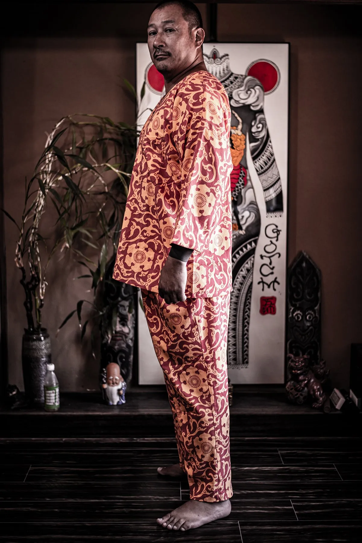 [UNISEX] SCROW ART X LOCO MOSQUITO JINJYA TRIBAL RED / YELLOW TROUSERS