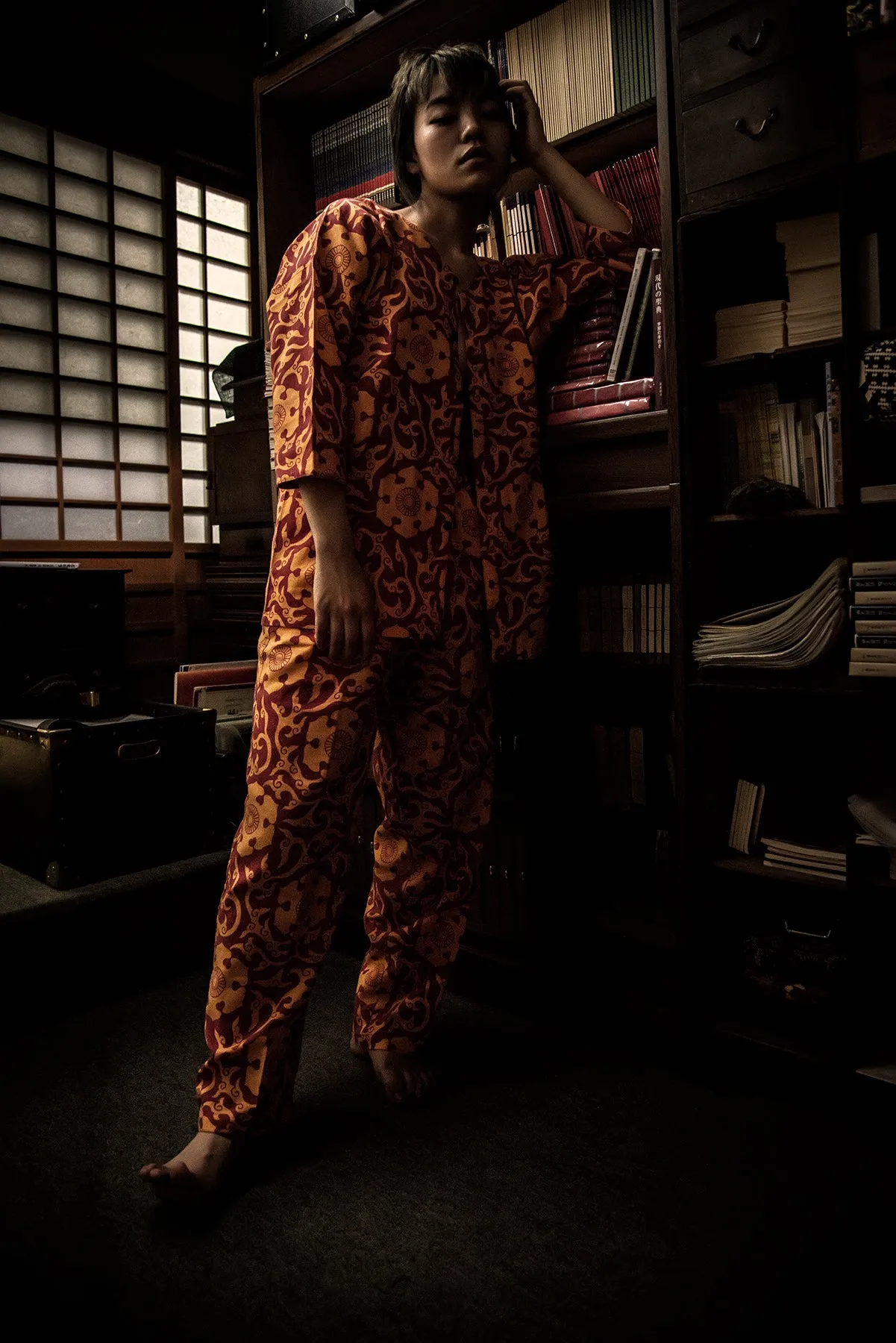 [UNISEX] SCROW ART X LOCO MOSQUITO JINJYA TRIBAL RED / YELLOW TROUSERS