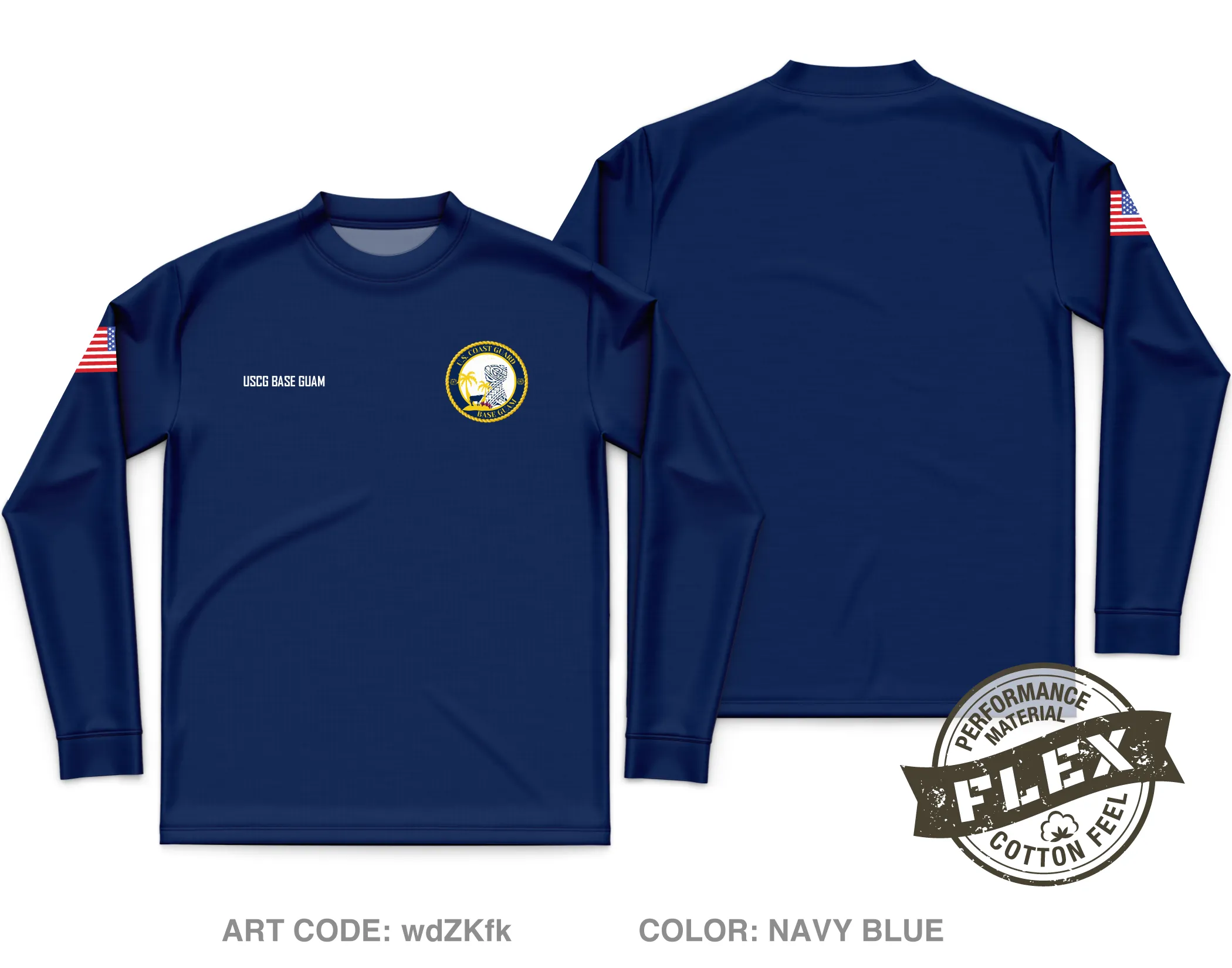USCG Base Guam Core Men's LS Flex Performance Tee - wdZKfk