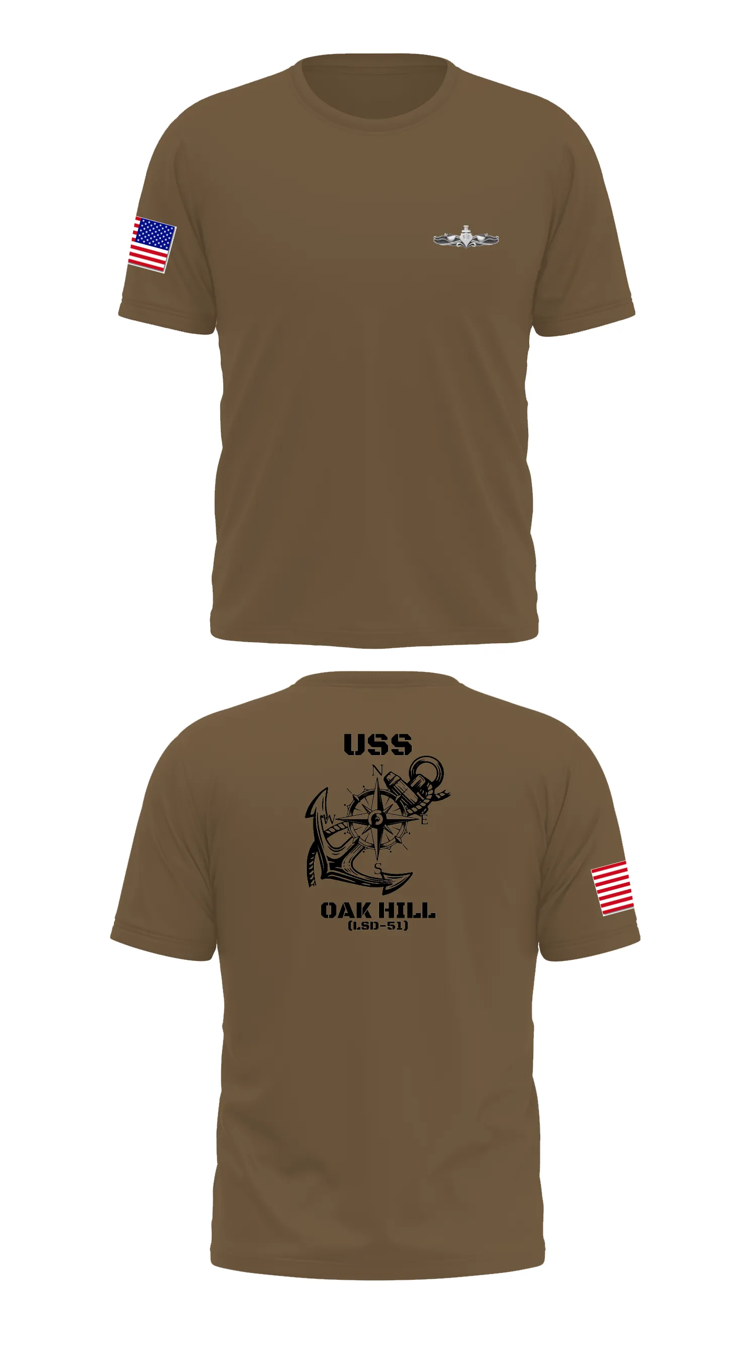USS OAK HILL (LSD-51) Store 1 Core Men's SS Performance Tee - 78578649505