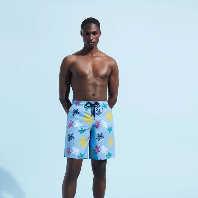 VILEBREQUIN Men Long Swim Trunks Ronde des Tortues Multicolores