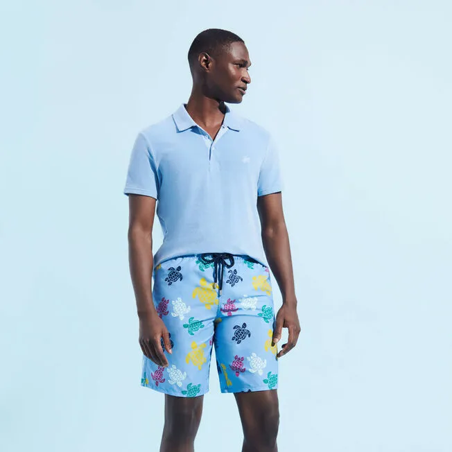 VILEBREQUIN Men Long Swim Trunks Ronde des Tortues Multicolores