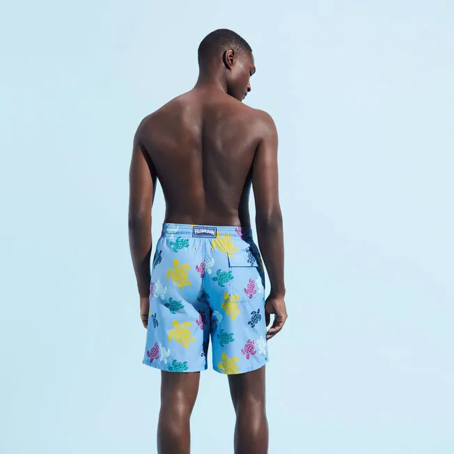 VILEBREQUIN Men Long Swim Trunks Ronde des Tortues Multicolores