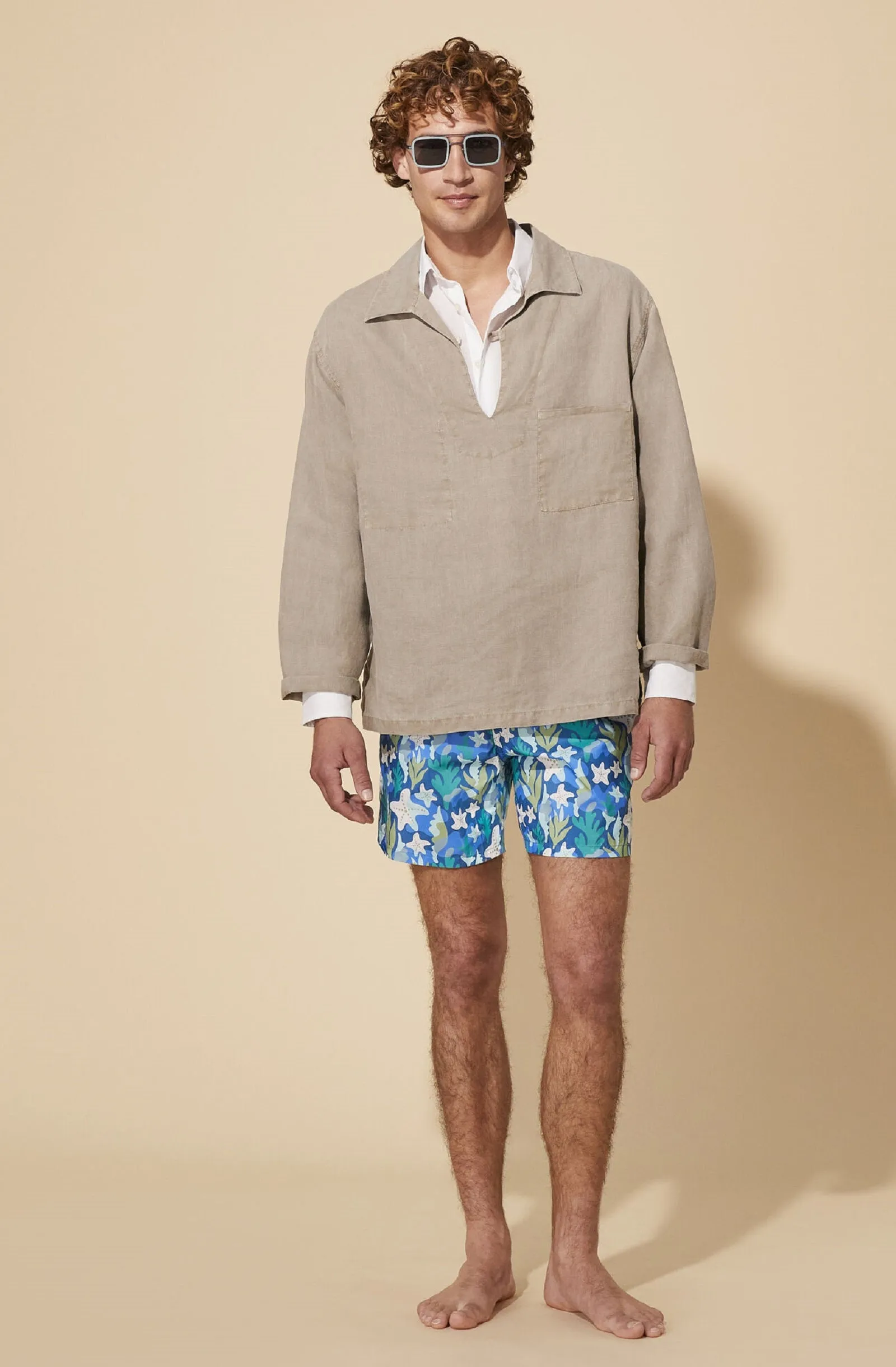 VILEBREQUIN Men Swim Shorts Ultra-Light and Packable Camo Seaweed