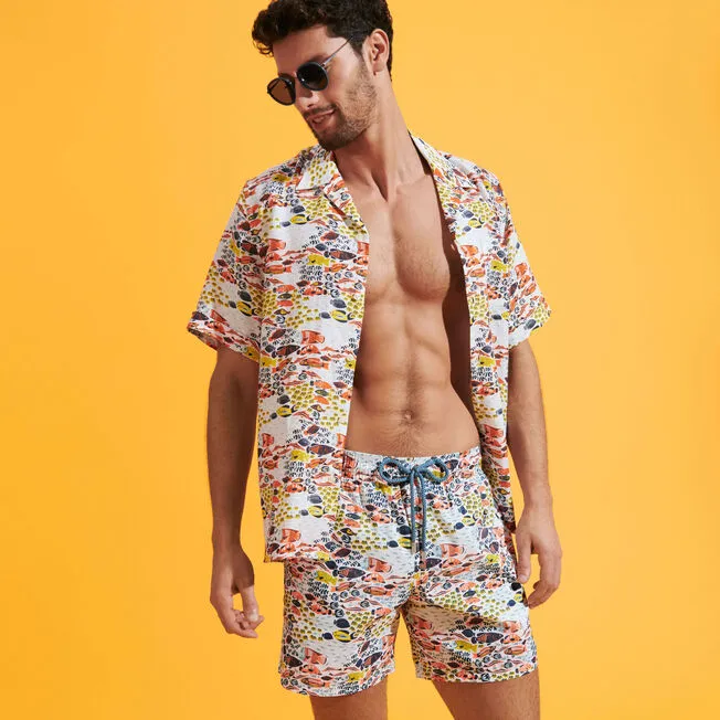 VILEBREQUIN Men Swim Shorts Ultra-light and Packable Fish Family