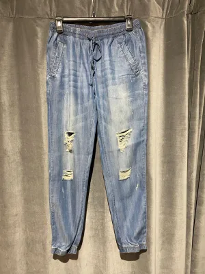 Vintage Havana Elastic Waist Denim Joggers