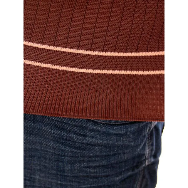 Vintage Mens Brown Two Tone Poly Shirt Rat Pack 1970s  M
