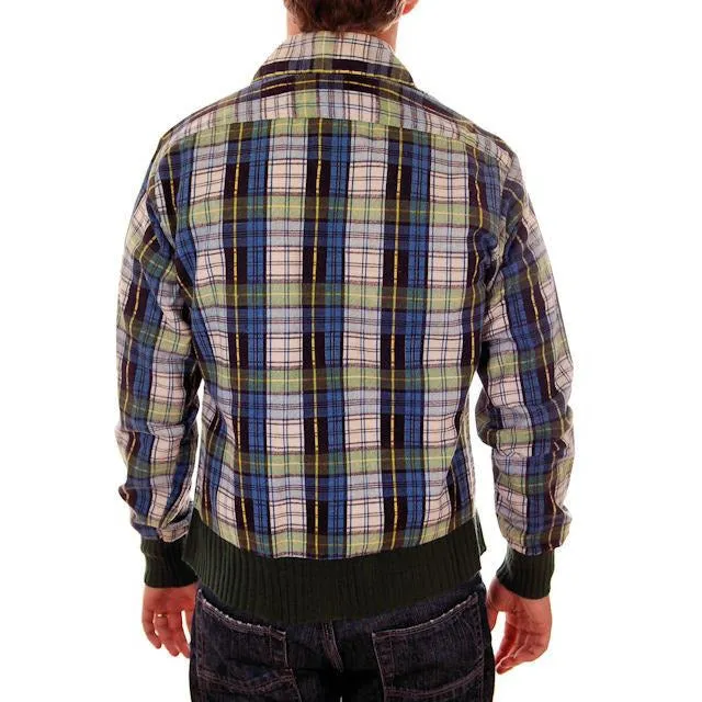 Vintage Mens Flannel Shirt w/Rib Knit Waistband 1970s Small