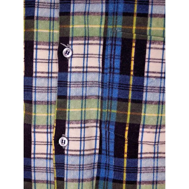 Vintage Mens Flannel Shirt w/Rib Knit Waistband 1970s Small