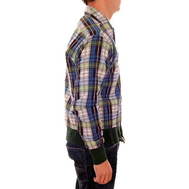 Vintage Mens Flannel Shirt w/Rib Knit Waistband 1970s Small