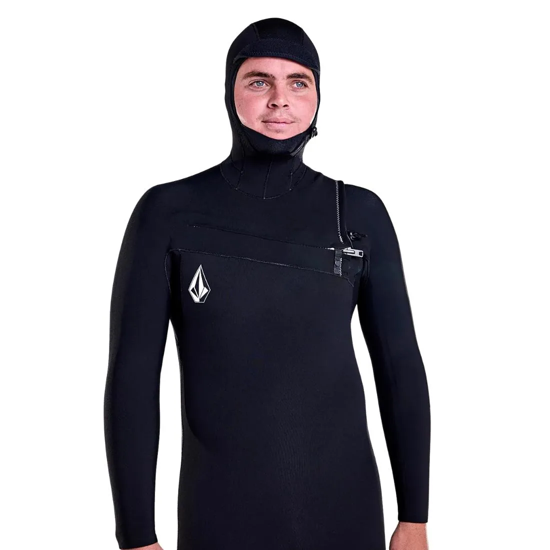 Volcom 5/4/3mm Hooded Modulator Chest Zip Wetsuit - Black