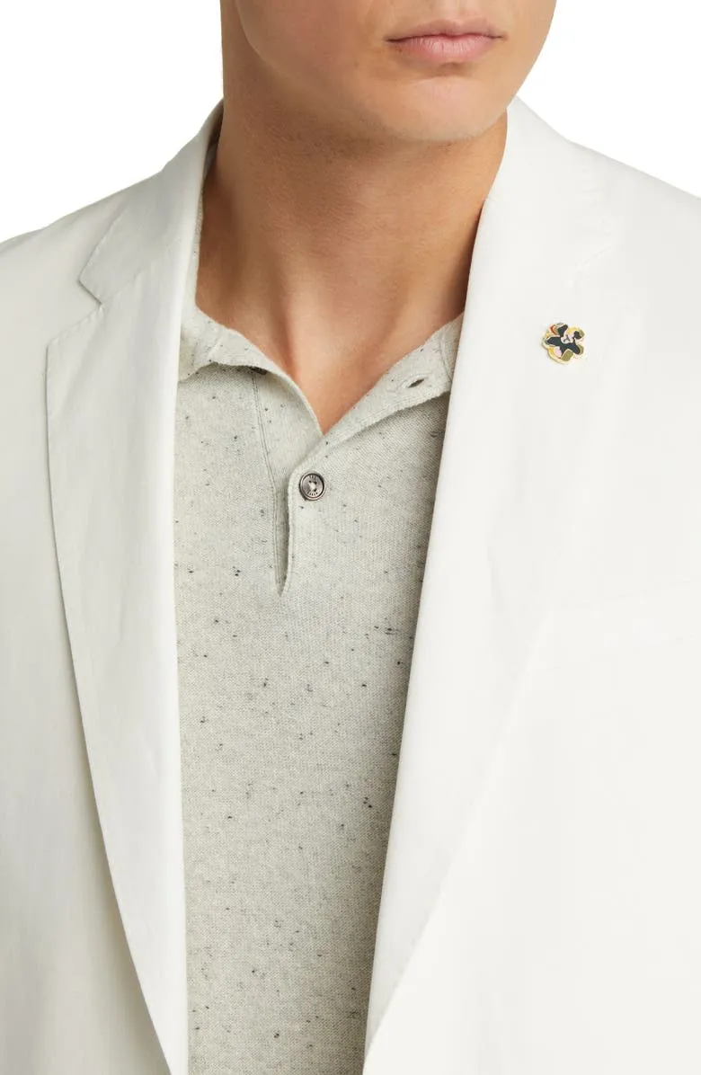 White 2 Piece Casual Double Button Linen Men's Suit (Blazer Pants)
