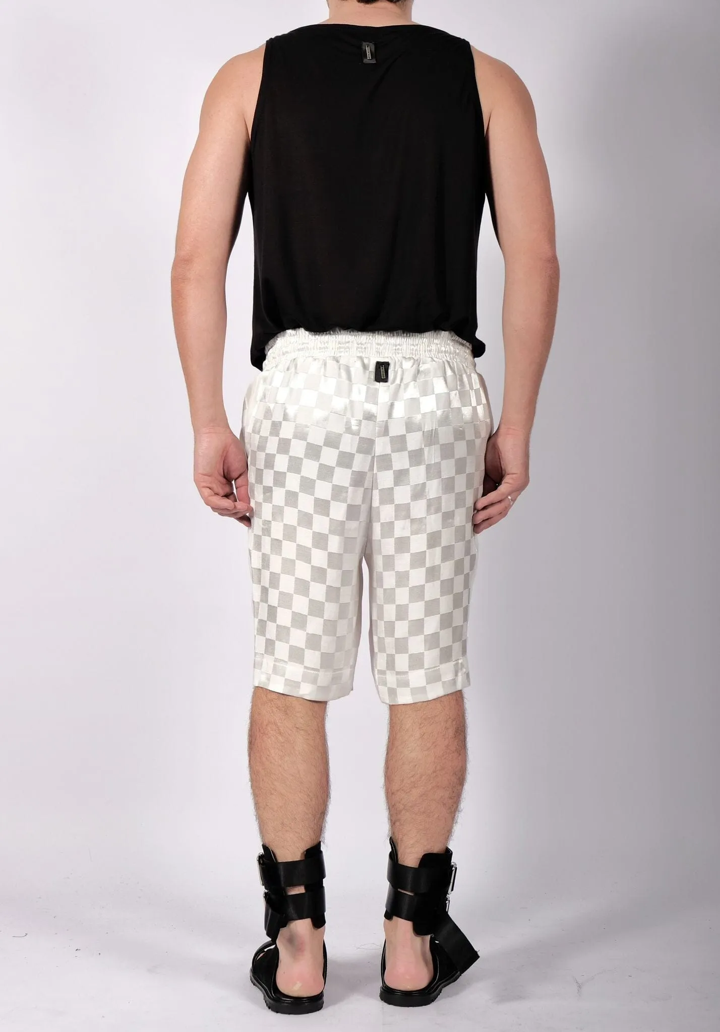 White Checkered Shorts