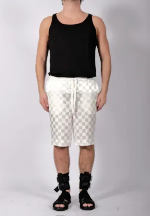 White Checkered Shorts