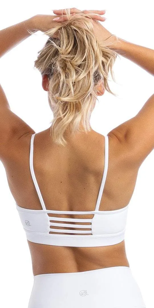 White Lined Midi Shorts