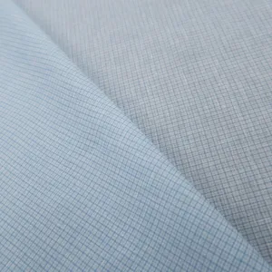 White with Light Blue Check Linneo Loro Piana Shirt Fabric
