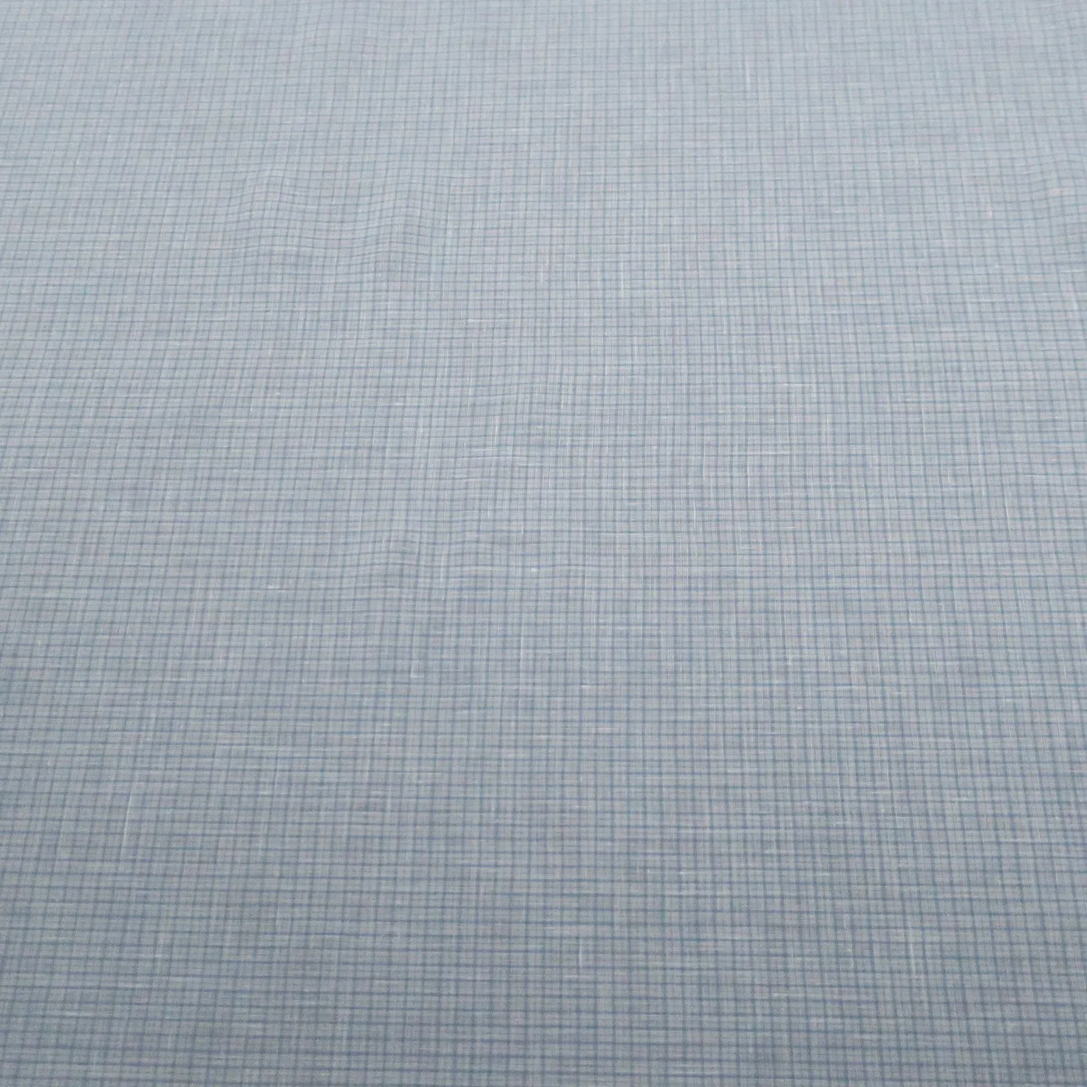 White with Light Blue Check Linneo Loro Piana Shirt Fabric