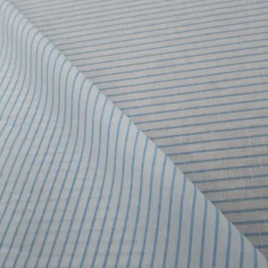 White with Light Blue Stripe Linneo Loro Piana Shirt Fabric