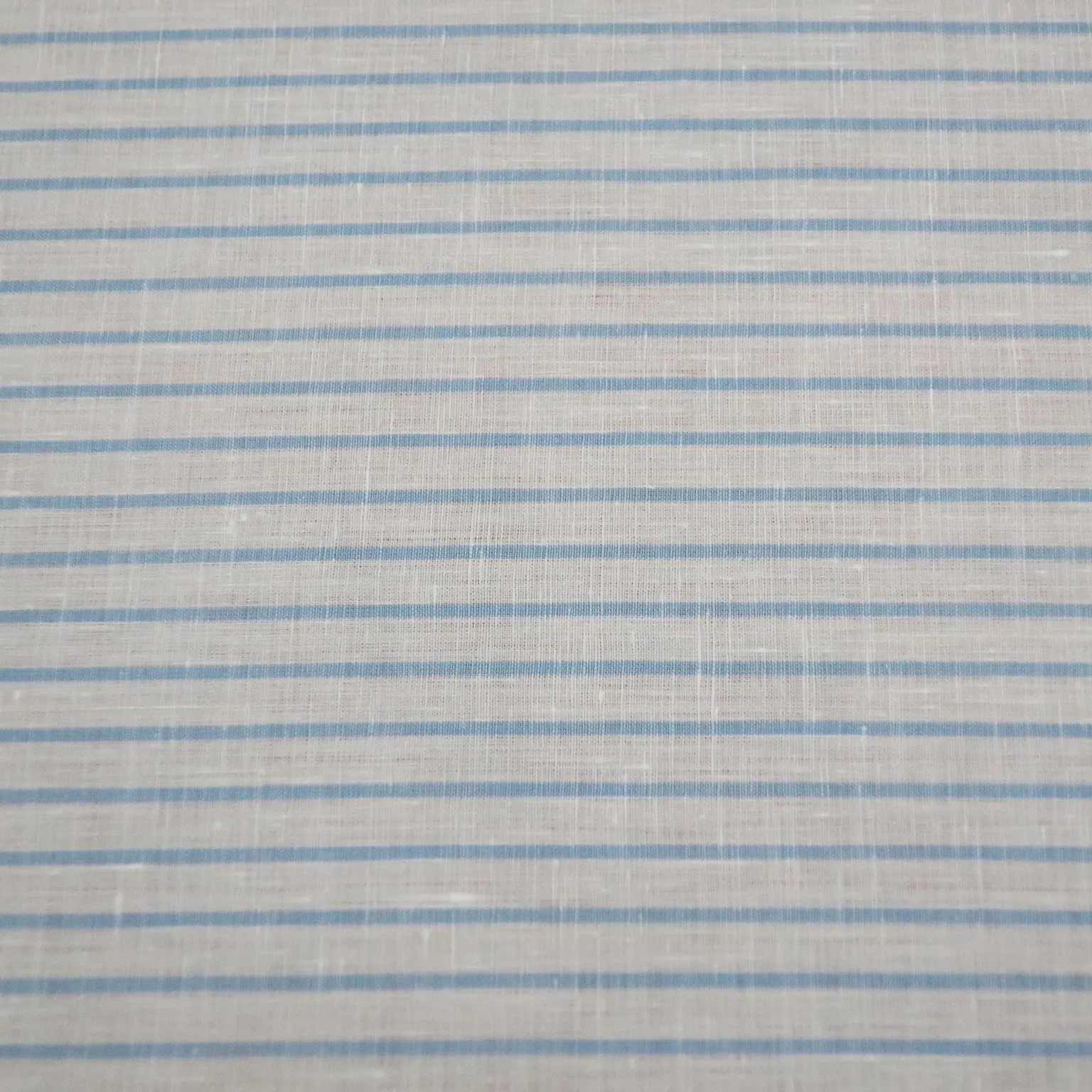 White with Light Blue Stripe Linneo Loro Piana Shirt Fabric