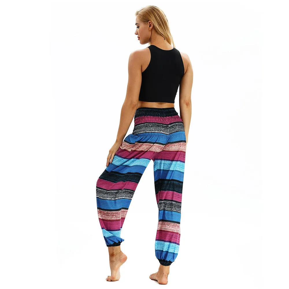 Women's straight Loose Harem Pant - Round Circles bloomers
