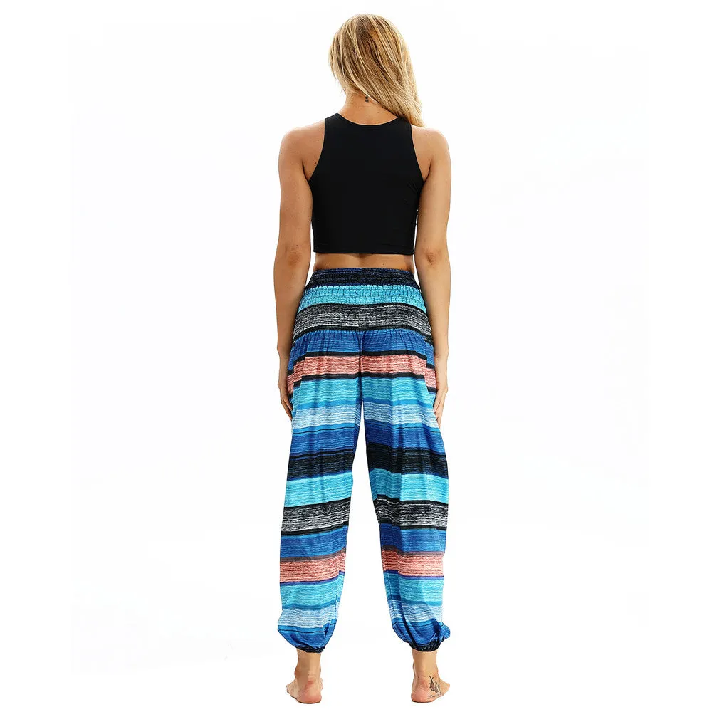 Women's straight Loose Harem Pant - Round Circles bloomers