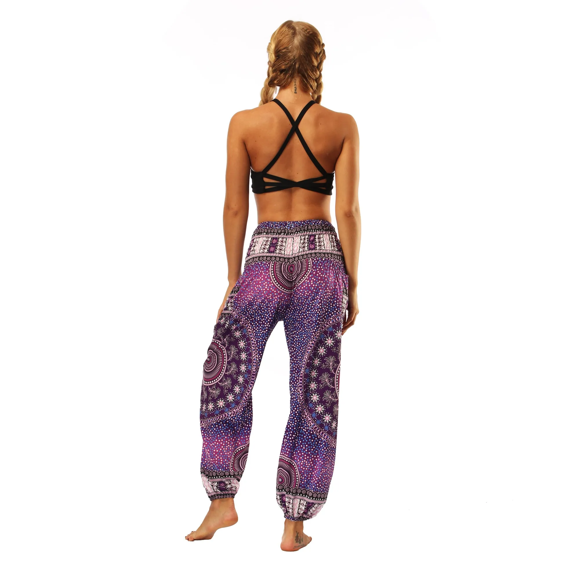 Women's straight Loose Harem Pant - Round Mandala bloomers