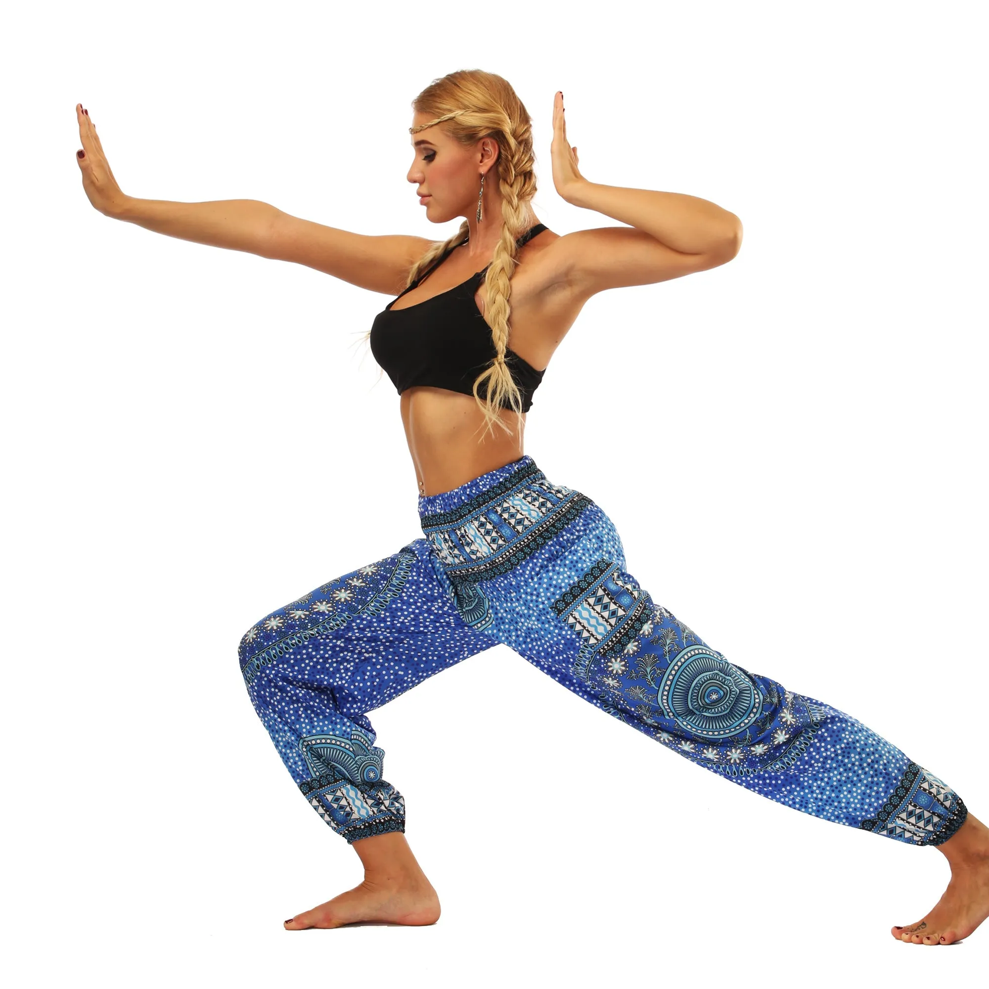 Women's straight Loose Harem Pant - Round Mandala bloomers