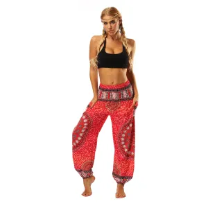 Women's straight Loose Harem Pant - Round Mandala bloomers