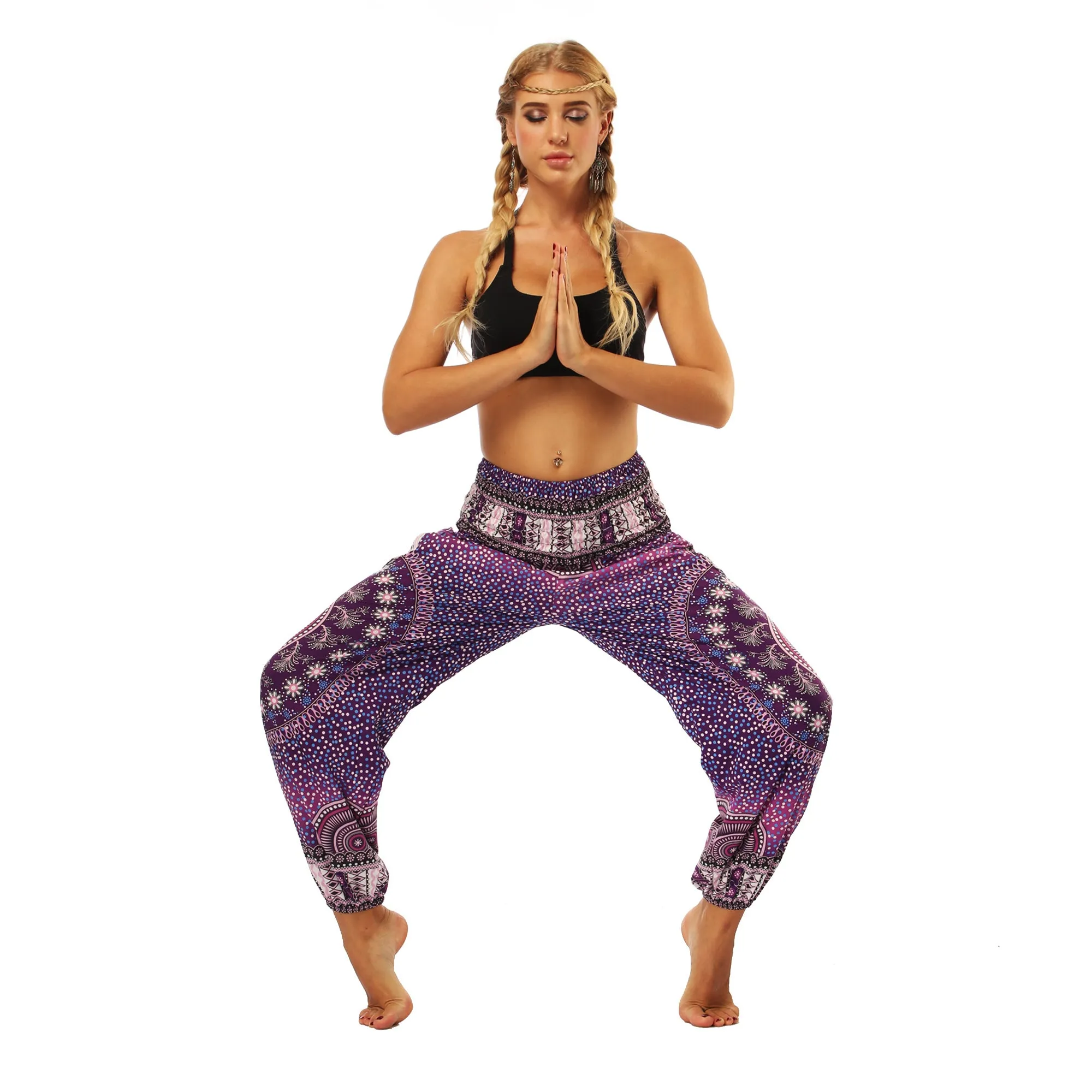 Women's straight Loose Harem Pant - Round Mandala bloomers