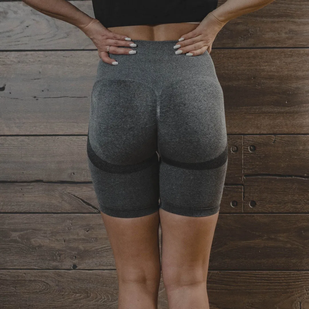 Woven Scrunch Bike Shorts - Heather Grey (Women's)